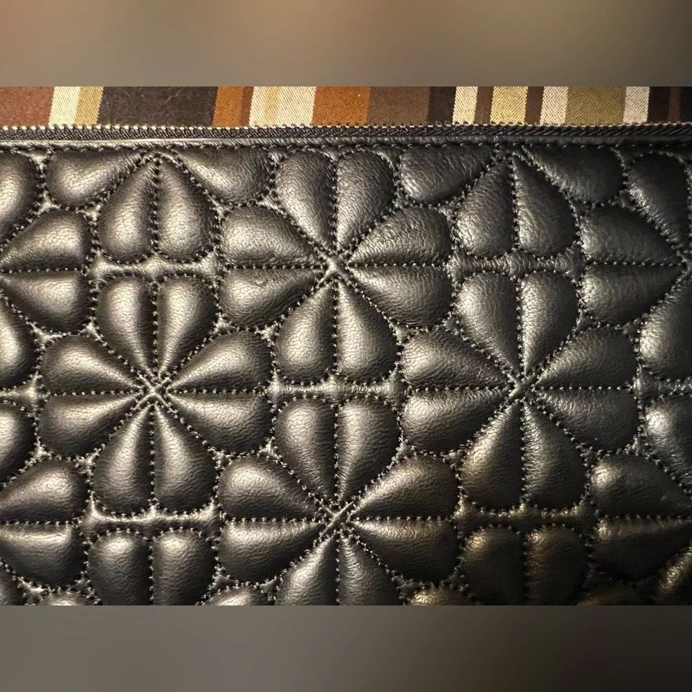 Kate Spade Black Quilted Lacy Heart Clutch Bundle